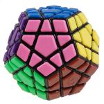 QJ 12-Color Megaminx Tiled Magic Cube Black