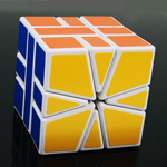 CubeTwist Square-1 Magic Cube with Triangle Base + Pouch (White)