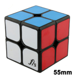 Funs Puzzle 55mm ShiShuang 2x2x2 Stickered Magic Cube Black