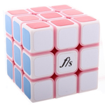 DIY Mini Funs Puzzle ShuangRen 54.6mm Speed Cube Pink Body White Caps