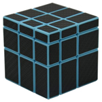 Mir-two 3x3x3 Mirror Block Carbon Fibre Stickered Magic Cube Blue