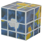 Mir-two Globe 3x3x3 Mirror Block Magic Cube White