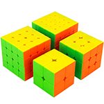 Cube Classroom 4 in 1 2x2 3x3 4x4 5x5 Stickerless Cubes Pack...