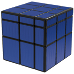 QiYi Brushed Blue Mirror Blocks Magic Cube Black