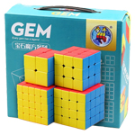 ShengShou Gem 4 Magic Cubes Bundle - 2x2 3x3 4x4 5x5 Stickerless Cube