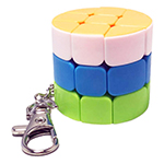 Cylinder 3x3 Magic Cube Keychain Stickerless