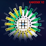 GAN 356X V2 Numerical Speed Cube Stickerless Version Full-Br...