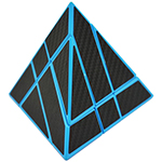 CB Gemini Pyraminx Cube Blue Body Black Carbon Fibre Sticker...