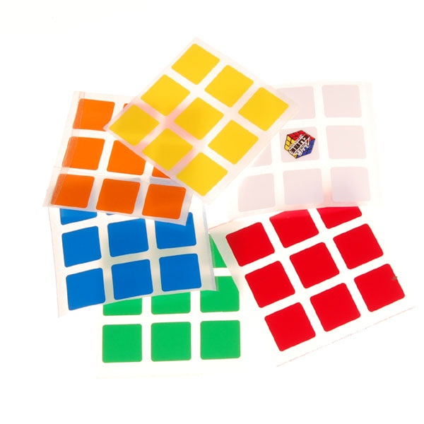Free shipping 3x3x3 Magic cube PVC Replace Stickers 7787C 