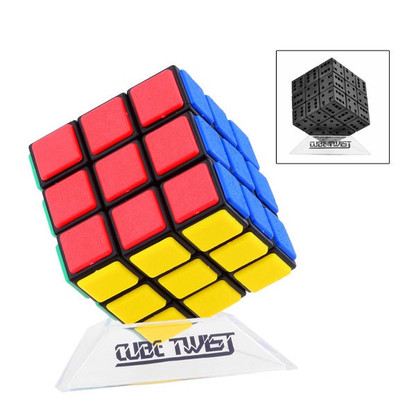 TWPUZZ 3X3X3 Bandaged Magic Cube Twist Puzzle Multi-Color Stickerless Type A 