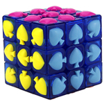 YongJun Spades Tiled 3x3x3 Magic Cube Transparent Blue