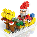 Mini Christmas Gift Santa with Reindeer in Sledge 180Pcs Blocks Building Set Puzzles Desktop Decoration