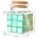 Transparent Green Maru Mini Cube in a Bottle