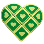 QJ Heart 1x3 Floppy Cube Green