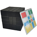 JuMo 4x4x4 Mirror Block Magic Cube Colorful Stickered Black