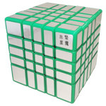 JuMo 5x5x5 Mirror Block Cube Green Body with Silvery Sticker...