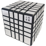 JuMo 5x5x5 Mirror Block Cube Black Body with Silvery Stickers