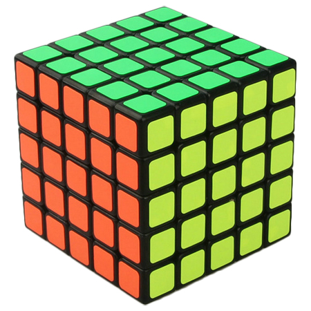 ShengShou Linglong 7150A 5x5x5 Mini Magic Cube Speed Cube For Competition Black 
