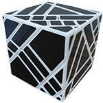 JuMo 4x4x4 Ghost Magic Cube White Body with Black Stickers