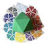 AJ Clover Icosahedron Cube Puzzle Green Body with 12-color S...