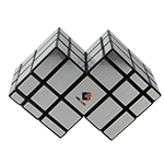 CubeTwist Double Conjoined Mirror Block Cube Silvery