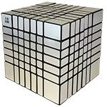 JuMo 7x7x7 Mirror Block Cube Black Body with Silvery Stickers