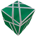 JuMo Ghost 2x3x3 Magic Cube Green Stickered with White Body