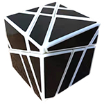 JuMo Ghost 2x3x3 Magic Cube Black Stickered with White Body