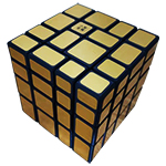 JuMo Super 4x4x4 Mirror Cube Golden Stickered with Black Body