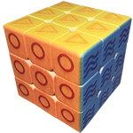 CB 3x3x3 Braille Cube with 3D Tactile Shapes