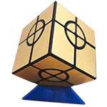 JuMo Crazy 2x2 Mirror Cube Golden Stickered with Black Body