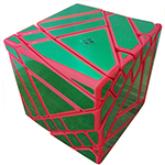 JuMo 4x4x4 Ghost Magic Cube Red Body with Green Stickers