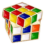 Cute 3x3 Magic Cube Magnetic Brooch Pin