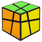ZEPUZZLES Squished 2x2x2 Cube Black with 6-color Tiled