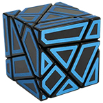 FangCun 3x3x3 Ghost Cube Cut-out Blue Stickered Black