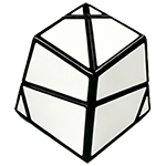 ZEPUZZLES Levinstone 2x2 Cube Black with White Tiles