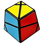 ZEPUZZLES Levinstone 2x2 Cube Black with 6-color Tiled