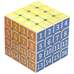 Numerical 4x4x4 Magic Cube Stickerless White