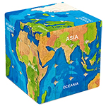 Artistic World Map 4x4x4 Magic Cube