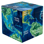 3D World Map Mirror Block Cube