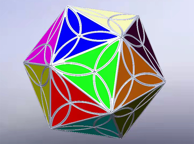 AJ Clover Icosahedron Cube Puzzle Green Body with 12-color Stickers
