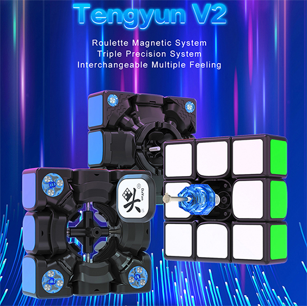 DaYan TengYun V2 M Numerical 3x3x3 Magnetic Speed Cube Black