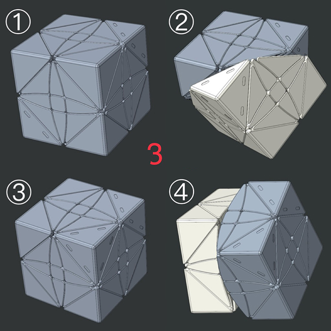 Funs LimCube Crucis 3x3x3 + Skewb Ⅲ Cube Black