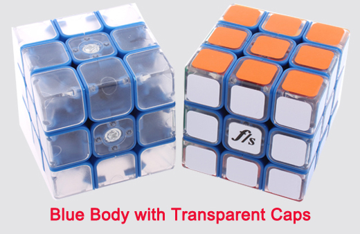 DIY Mini Funs Puzzle ShuangRen 54.6mm Speed Cube Blue Body Transparent Caps