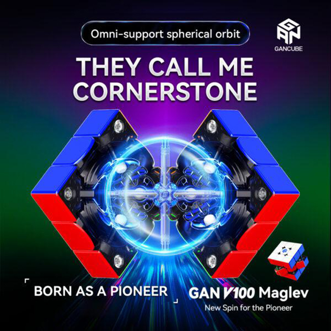 GAN V100 Maglev 3x3x3 Speed Cube UV Coated