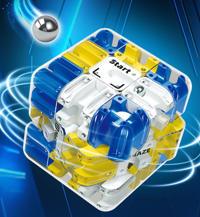 3D Ball Maze Labyrinth Magic Cube Blue-White