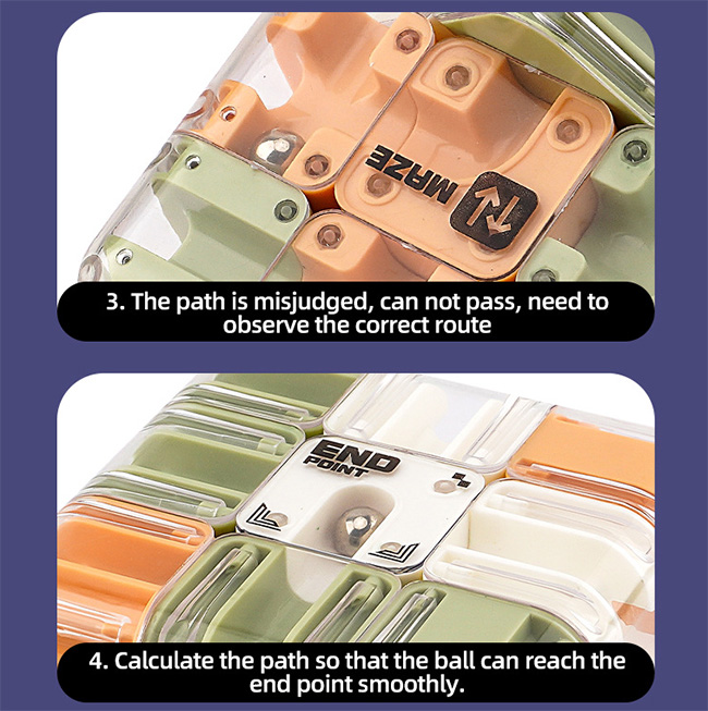 3D Ball Maze Labyrinth Magic Cube Orange-Green