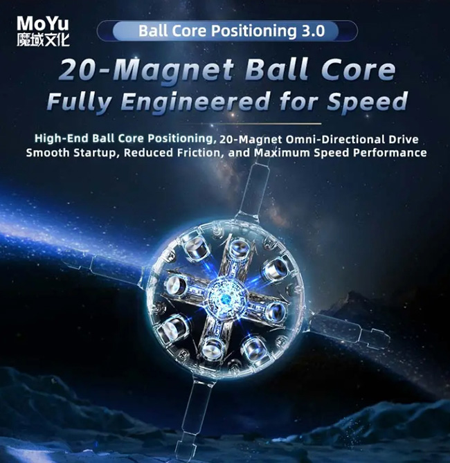 MoYu WeiLong V11 20-Magnet 3x3x3 Speed Cube MagLev Ball-core Magic Cloth Version 