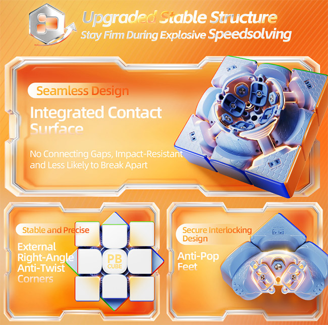 MoYu Culture PB WR 3x3 Speed Cube 20-Magnet Ball-core MagLev UV Version