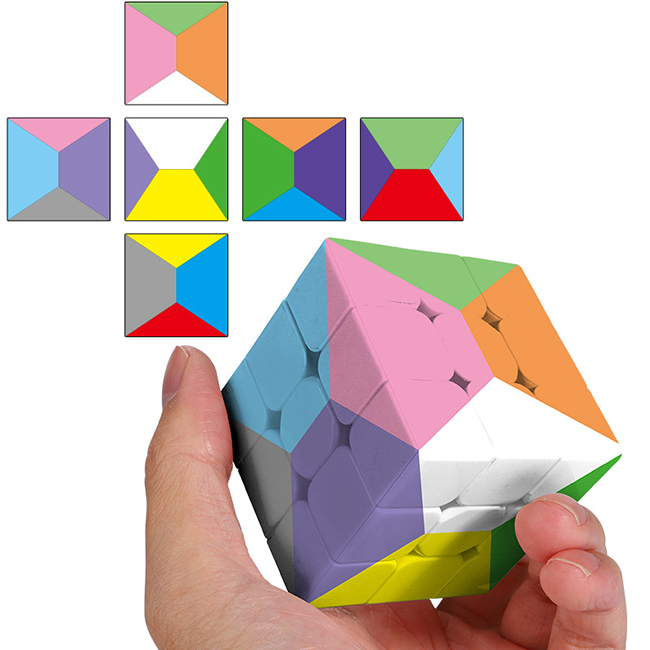Pentagonal Rainbow 3x3x3 Magic Cube 12-Color Version